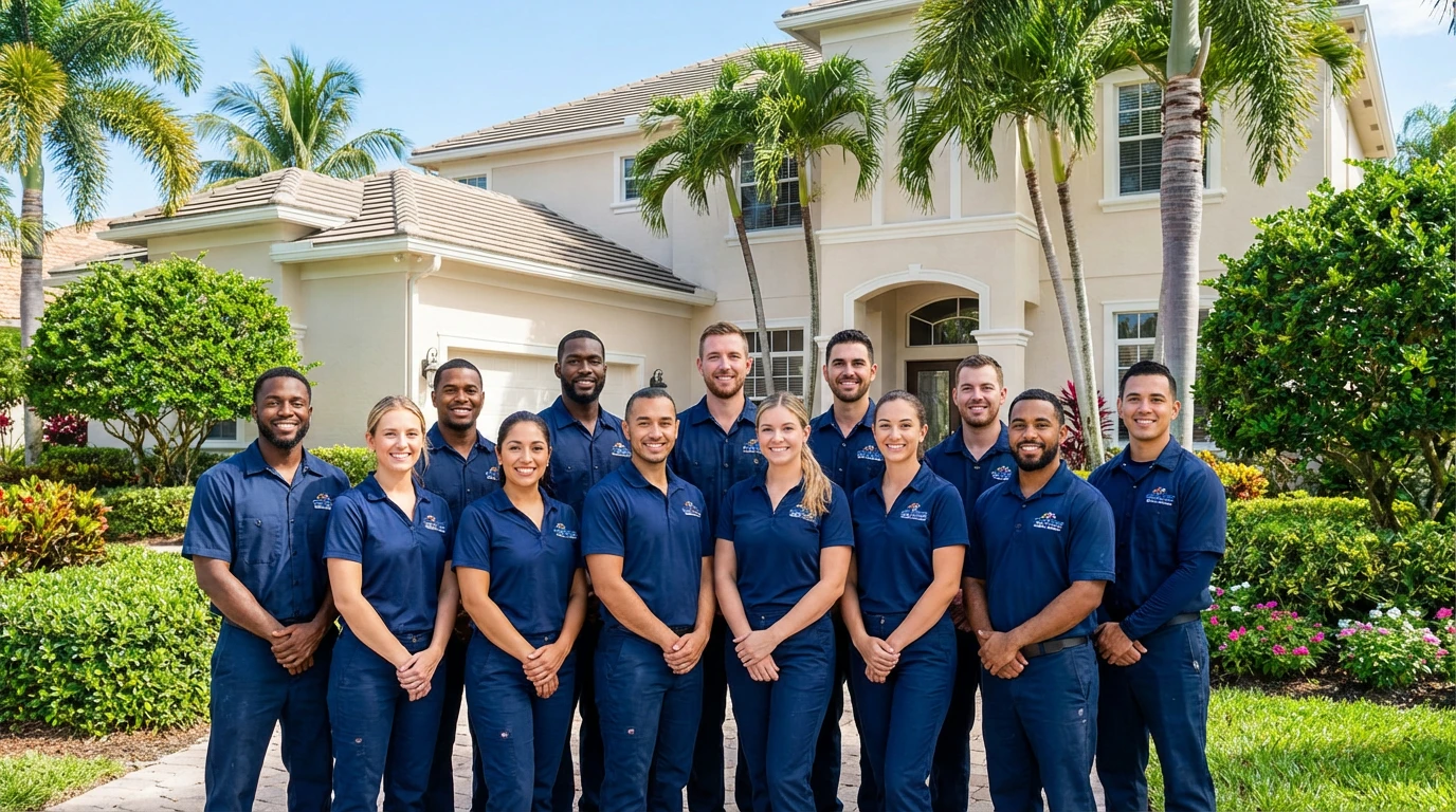 Westchase Painting Company professional team in front of Florida home