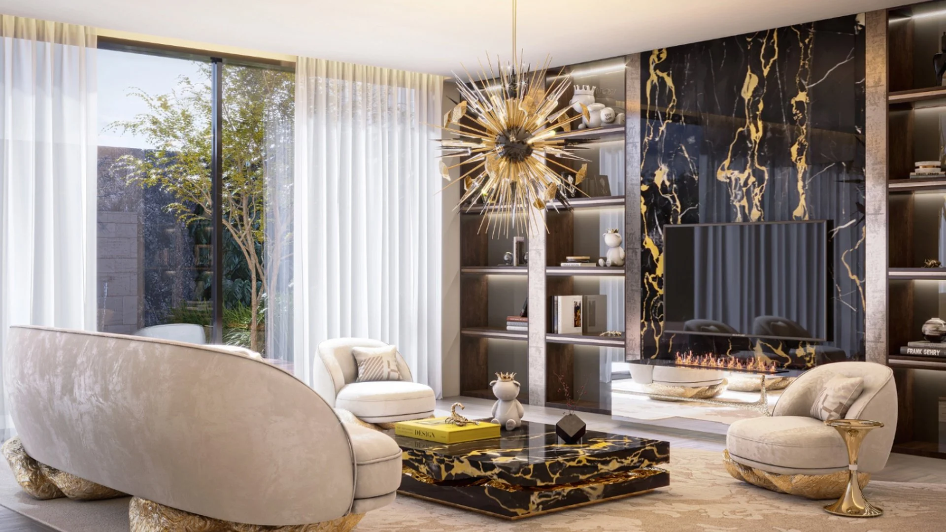 Elegant living room interior painting project in Tampa