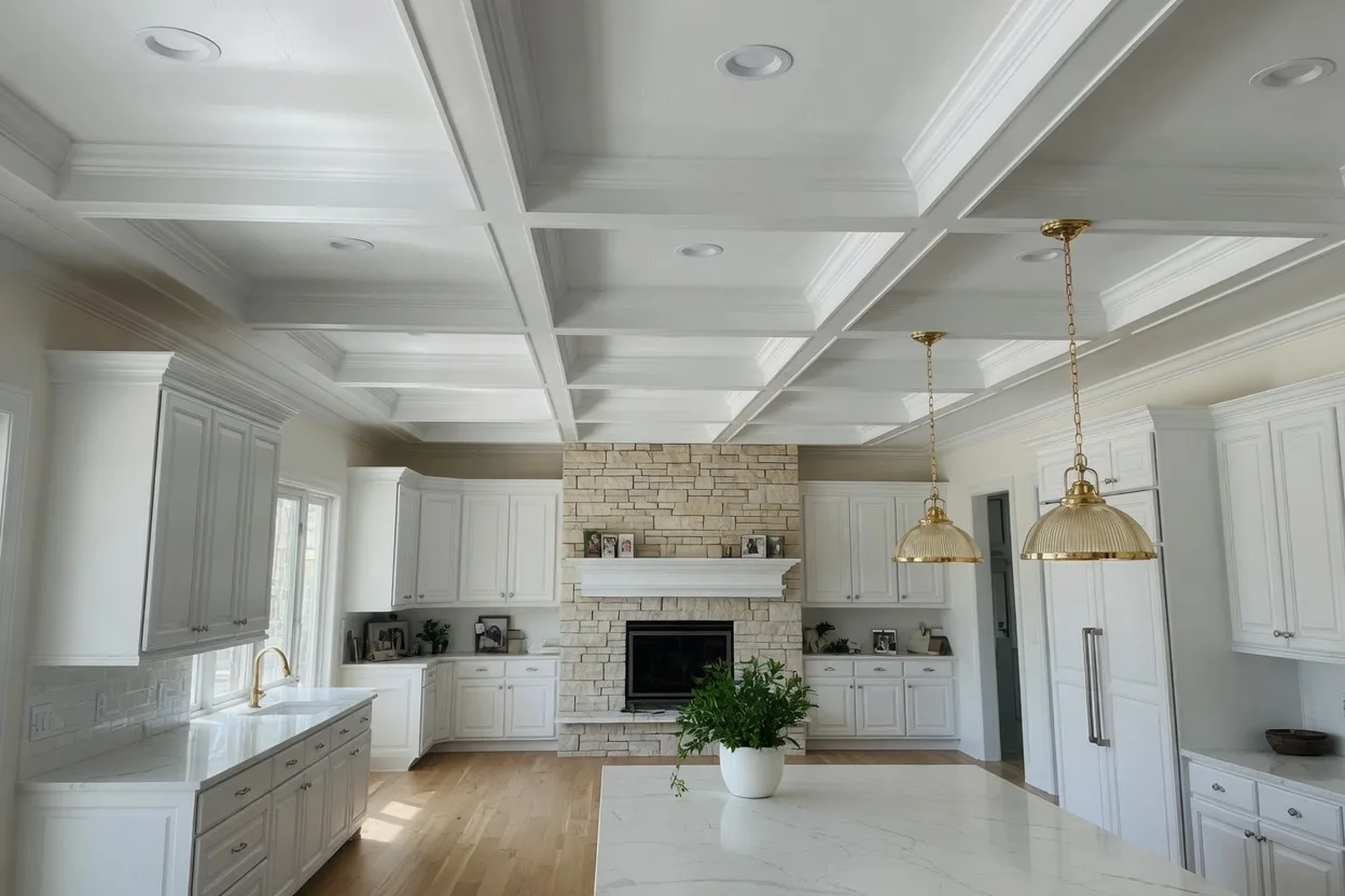 Same Land O Lakes coffered ceiling, from the opposite end