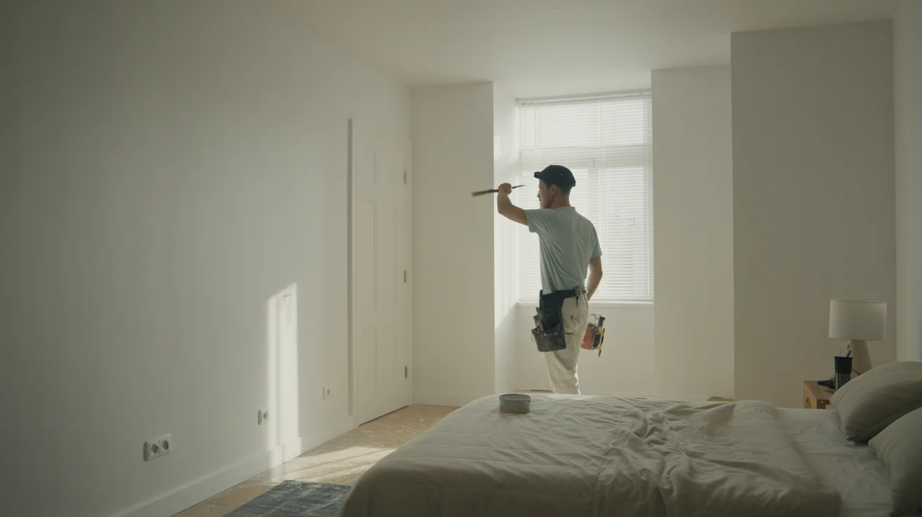 Finished interior living room after painting project completion