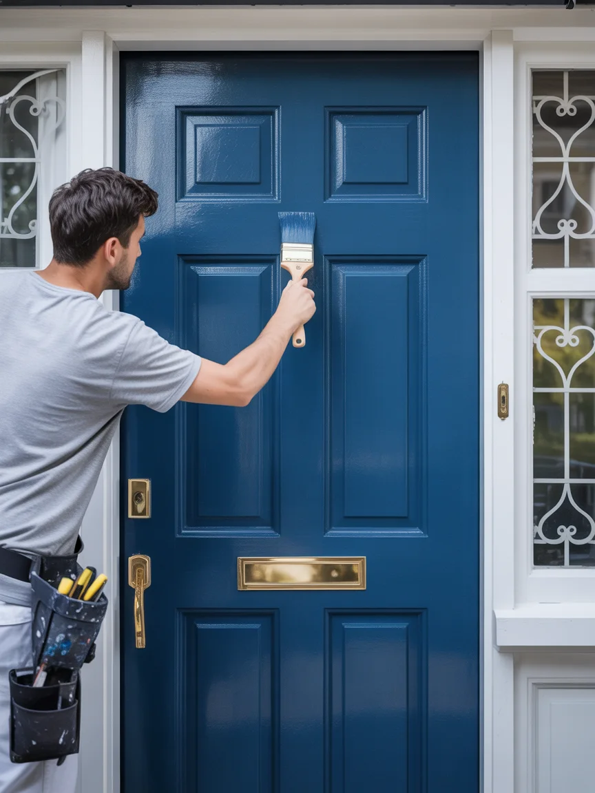 Front door painted by Westchase Painting Company