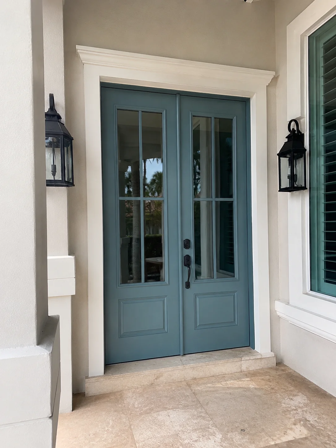 Freshly painted front entry door