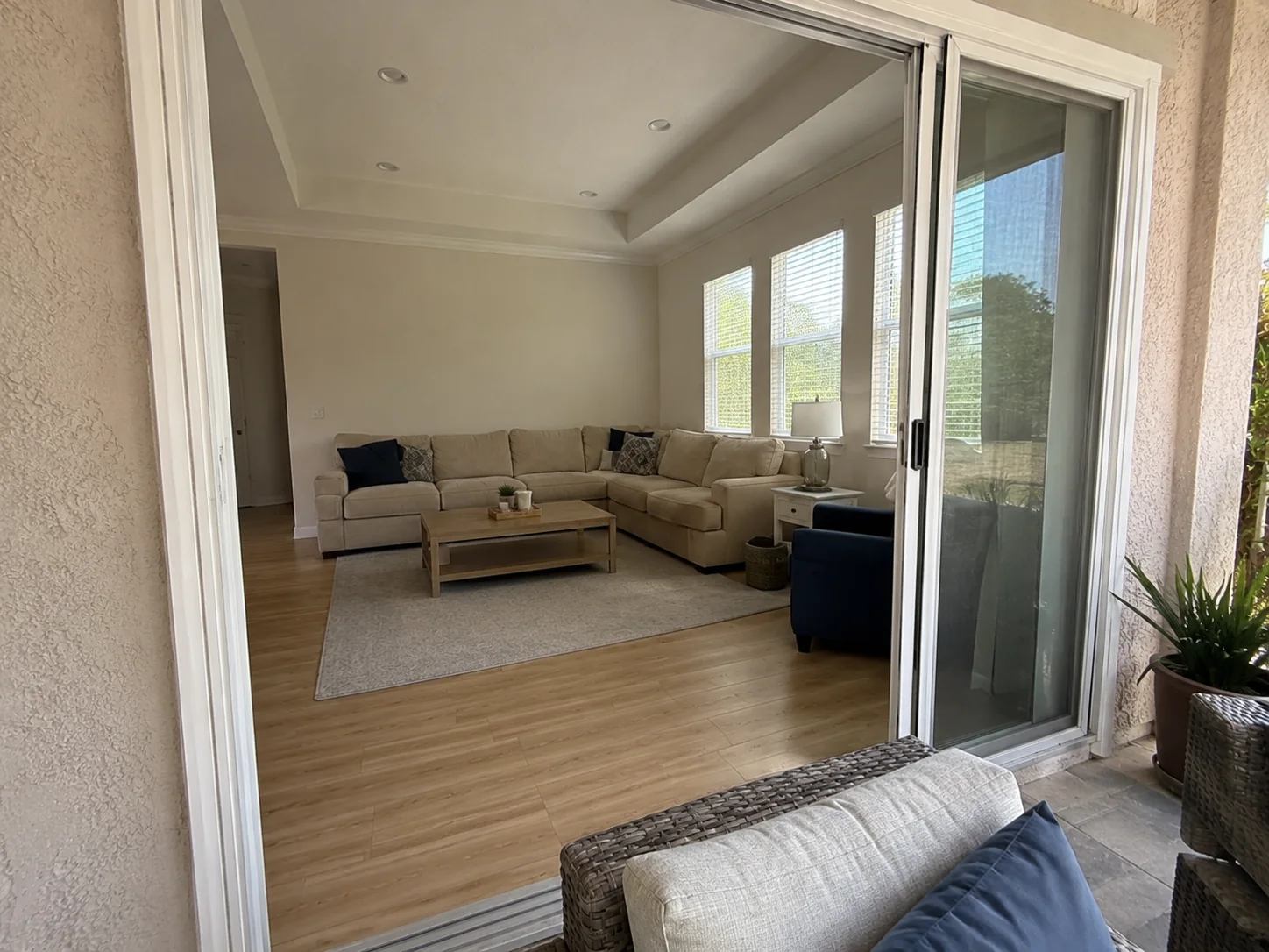 Interior painting with clean trim lines